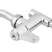 A chrome Equip by T&S add-on faucet with a handle and hose.