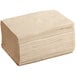 A large stack of beige OneUp by Choice Kraft dispenser napkins.