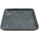 A black square Cheforward by GET melamine plate with speckled gray and white specks.
