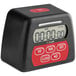 A black and red Taylor digital kitchen timer on a counter.