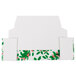 A white rectangular candy box with green and red holly designs.
