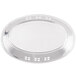 A Vollrath stainless steel oval bowl with a mirror finish.