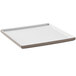 An American Metalcraft white square melamine plate with a white border.