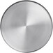 An American Metalcraft Unity 9" satin stainless steel metal plate with a circular texture.