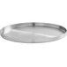 An American Metalcraft stainless steel plate with a circular shape.