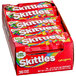 A case of 360 pouches of SKITTLES Original Fruity Candy with red packaging.