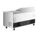 An Avantco stainless steel refrigerated sandwich prep table with doors open.