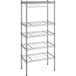 A Regency metal wire wine rack with four shelves.