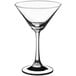 An Acopa martini glass with a long stem.