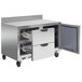 A stainless steel Beverage-Air worktop freezer cabinet with two drawers.