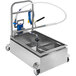 A stainless steel Oil Solutions Group Armadillo portable oil filter machine with pipes.
