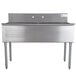 An Advance Tabco stainless steel commercial sink with two compartments and a faucet.