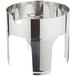 A stainless steel base with legs for a Vollrath New York, New York beverage dispenser.