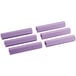 A row of purple Baker's Mark silicone clips.