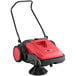 A red and black Viper PS480 manual push sweeper.