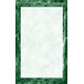 Menu paper with a white rectangular frame and green marble border.