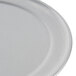 An American Metalcraft wide rim pizza pan with a white surface and circular edge.