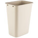 A beige rectangular plastic bin with a lid.