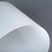 A close-up of a white translucent shelf inlay with a curved edge.