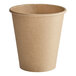 A brown paper cup with a white background.