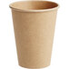 A 12 oz brown Kraft paper hot cup.