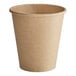 A brown paper cup with a white background.