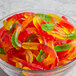 A bowl of Kervan Gummy Worms on a white background.