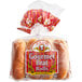 A red and white plastic bag of Turano Gourmet Hot Dog Rolls.