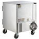 A stainless steel Beverage-Air undercounter freezer with a metal cabinet.