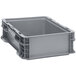 A gray plastic Quantum straight wall container with built-in handle grips.