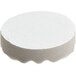 A white round Genesis foam polishing pad with hook and loop backing.
