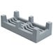 A grey plastic Winholt dunnage rack with four holes.