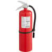 A red Badger Advantage fire extinguisher with a white label.