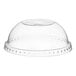 A clear plastic dome lid with straw slot.