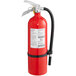 A red Badger Advantage fire extinguisher with a white label.