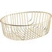 An Acopa gold wire basket with a handle.