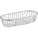 An Acopa chrome wire basket with curved edges and handles.