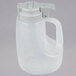 A white plastic jug with a handle and a white lid.