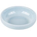 A close up of a blue Thunder Group Blue Jade melamine bowl with a white background.
