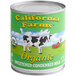 A can of California Farms Organic Sweetened Condensed Milk with a cow on the label.