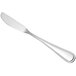 A Oneida New Rim II stainless steel butter spreader with a long blade and handle.