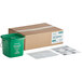 A brown box with a green Noble Products King Pail cleaning system kit including a green bucket and container.