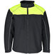 A black and lime RefrigiWear soft shell jacket with reflective detailing.