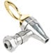 A stainless steel Vollrath spigot with a brass handle.
