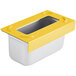 Yellow and white plastic Pan Stackers with a yellow lid.