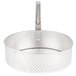 A Vollrath stainless steel replacement basket with a handle and holes.