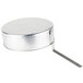 A silver stainless steel Vollrath Wear-Ever strainer basket with a handle.
