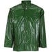A green Tingley Iron Eagle rain jacket with black logo.