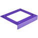 A purple square plastic pan stacker.