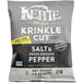 A case of 24 Kettle Brand crinkle cut salt & pepper potato chip bags.